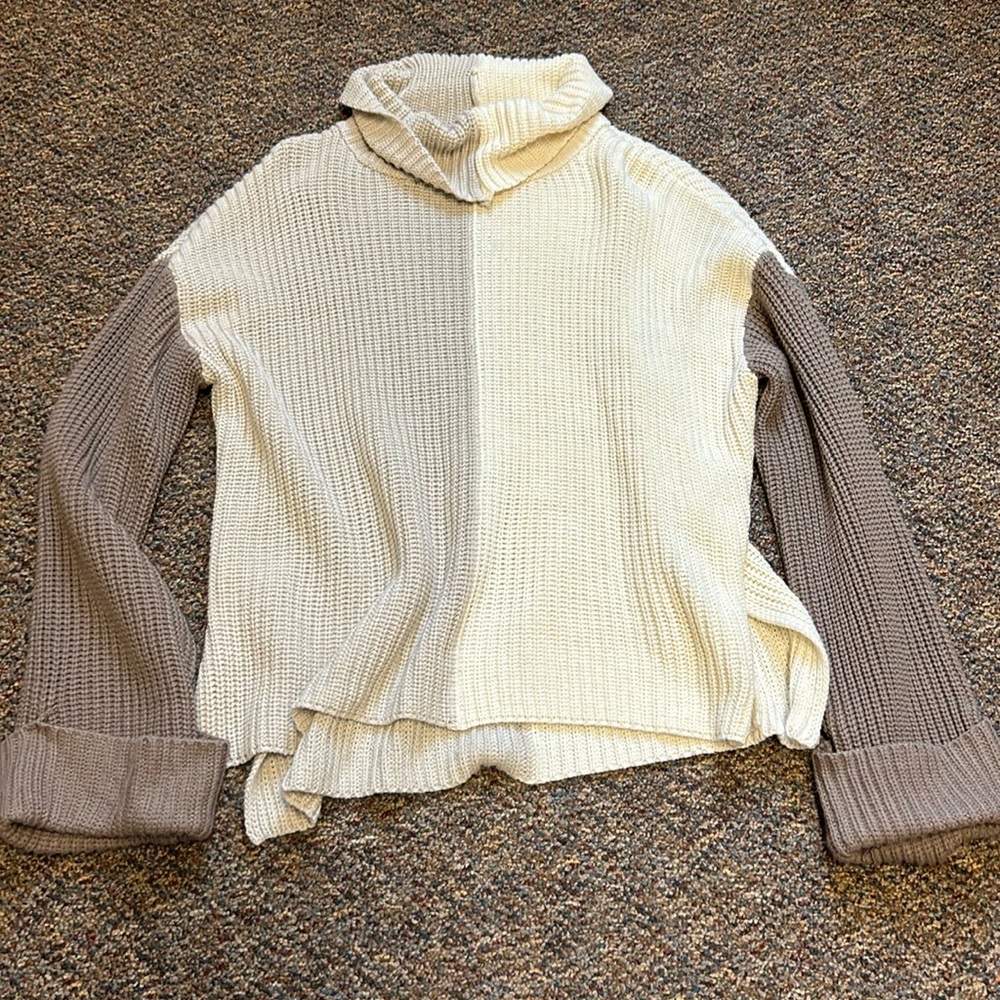 color block knit sweater